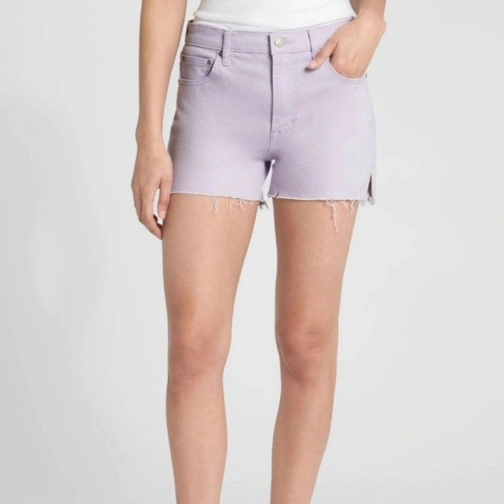 GAP Light Lavender Purple High Rise 3" Denim Cutoff Jeans Shorts Womens Size 29